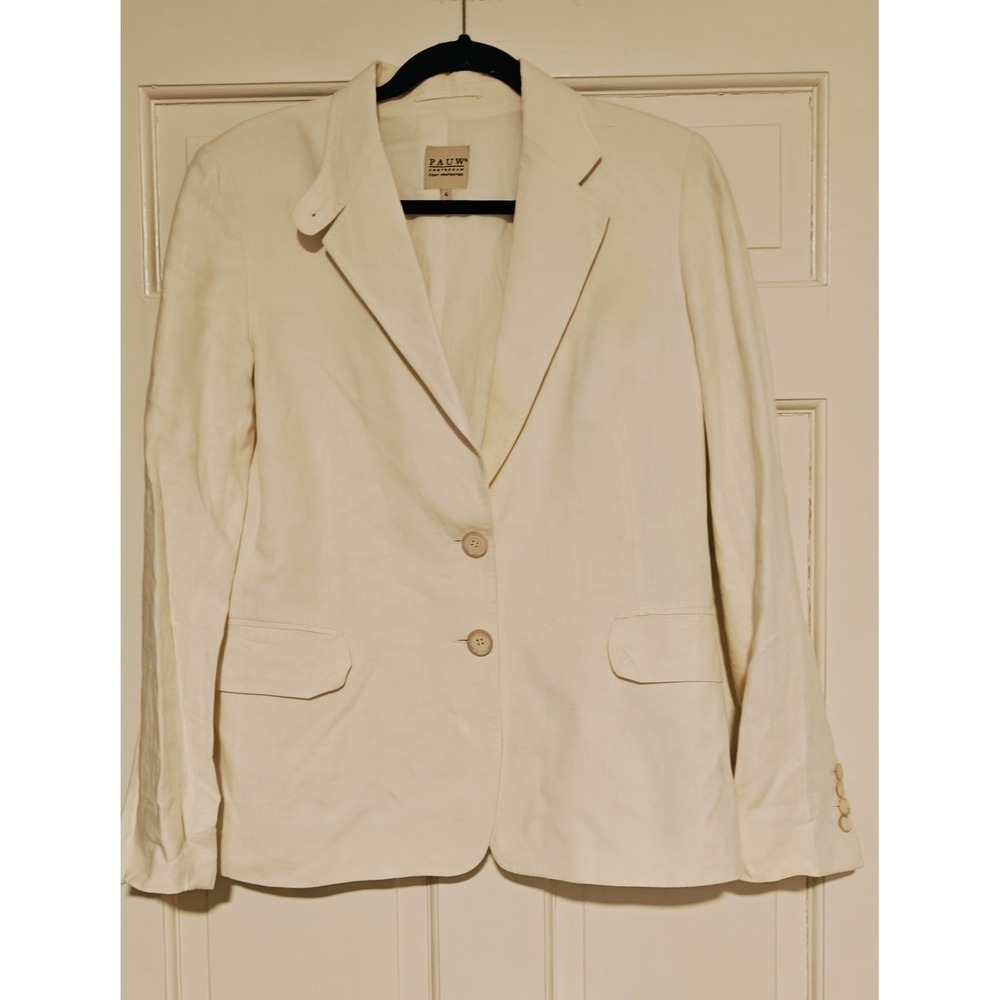 PAUW Amsterdam Linen Blazer White Women's Size 4